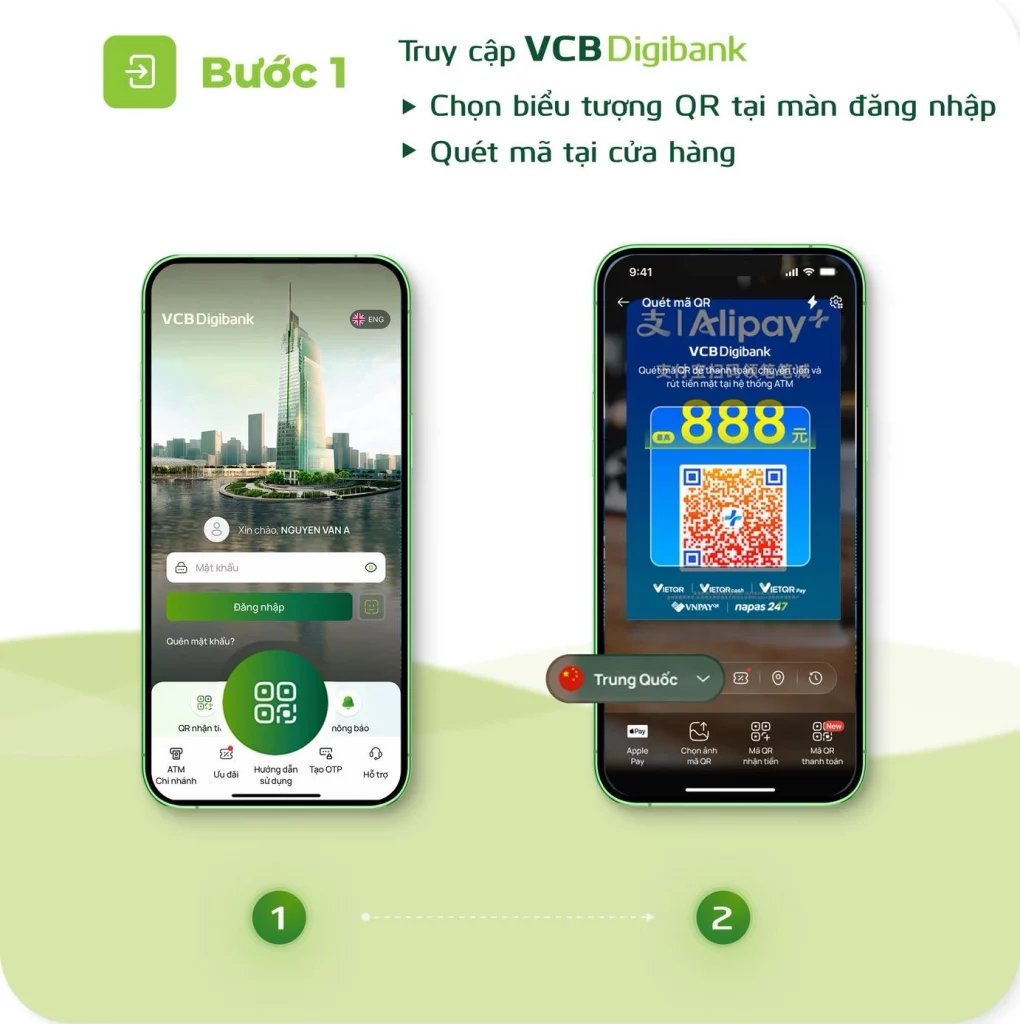 Vietcombank tiên phong thanh toán QR xuyên biên giới